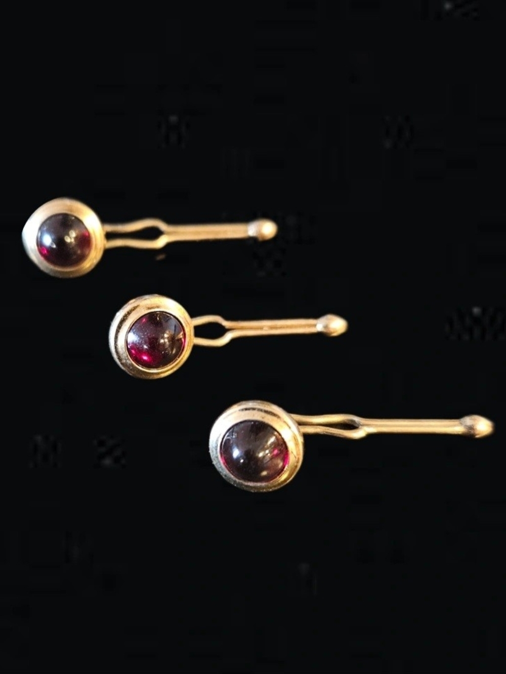 Vintage Krementz "Correct Evening Jewelry" Tuxedo Shirt Studs - Set of 3